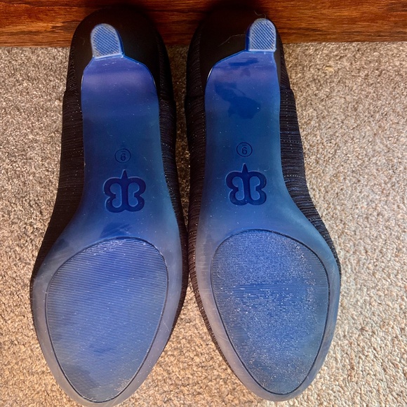 Betabrand On Your Mark Onyx Blue Black Boucle Plaid Textured Heels Womens Size 9 - Picture 7 of 8